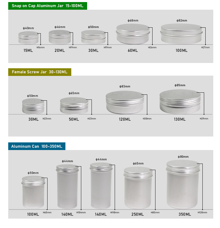 60ml Aluminum Jars