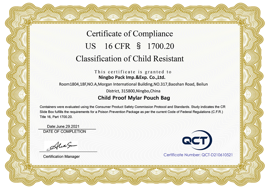 Pinch and Pull Child Resistant Mylar Bags