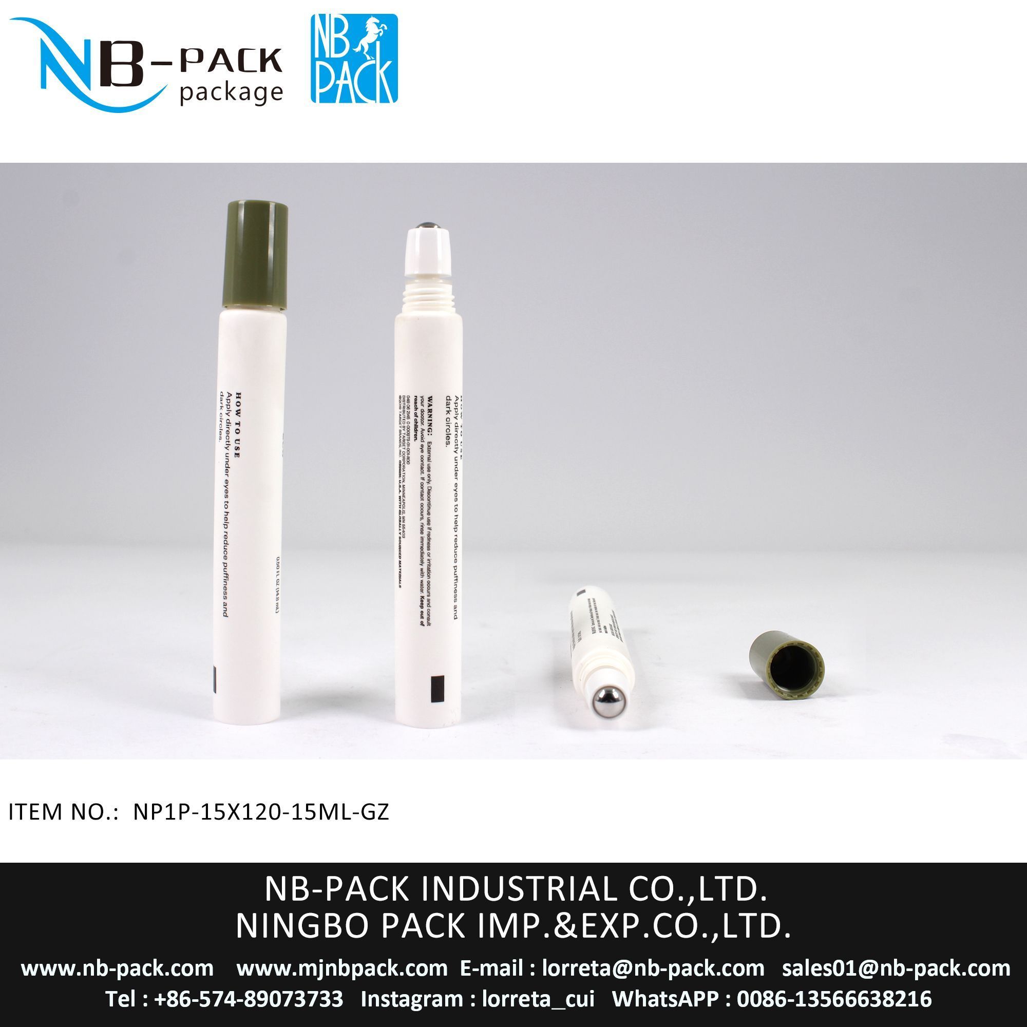 15ml Plastic Soft Cosmetic Tube
