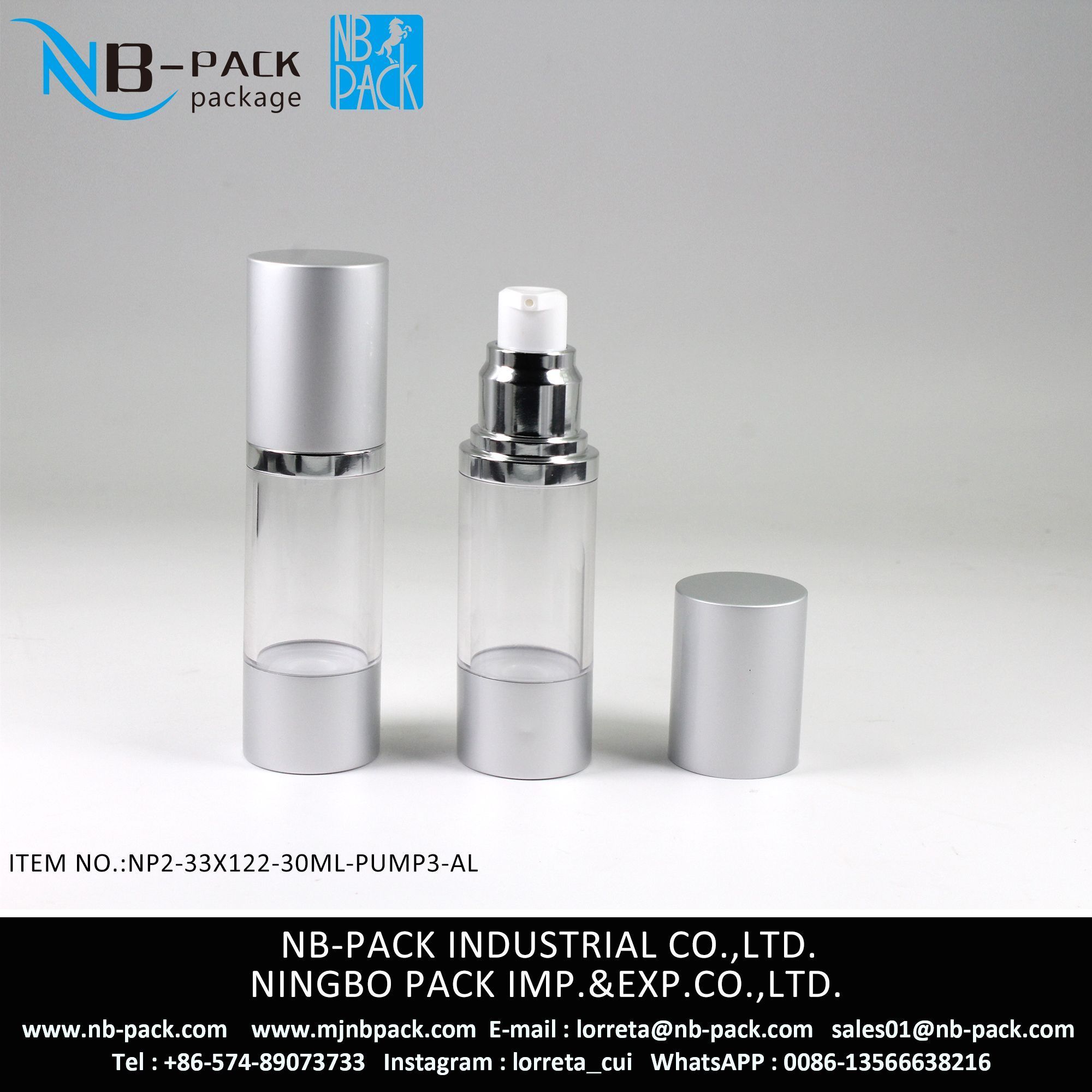 30ml Plastic Airless pump Bottle