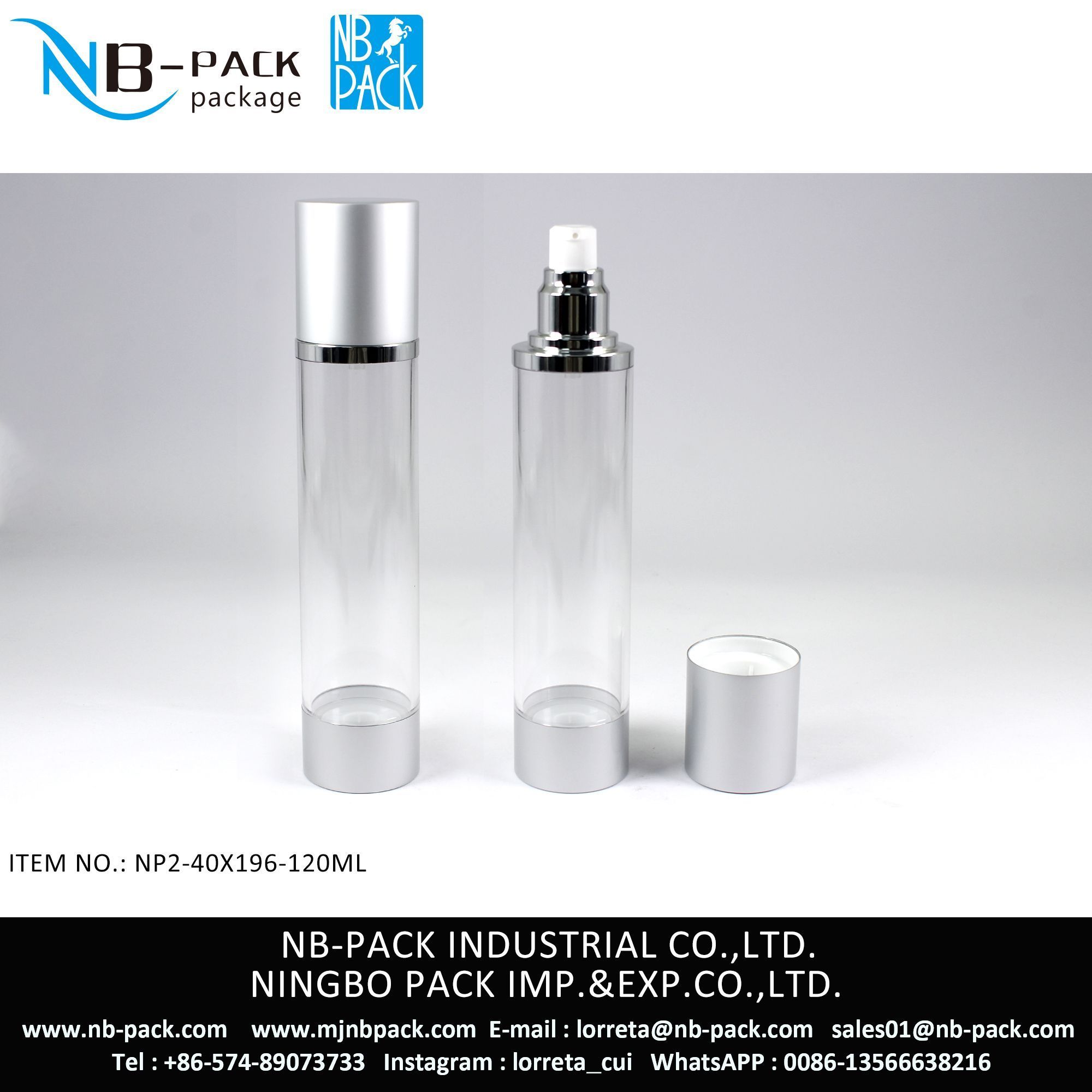 120ml Plastic Airless pump Bottle