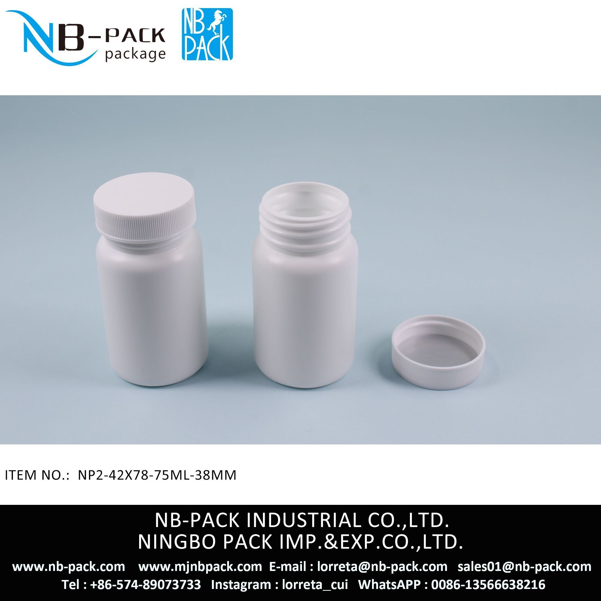 75ml Child Proof Plastic PE Medical Pill Bottle