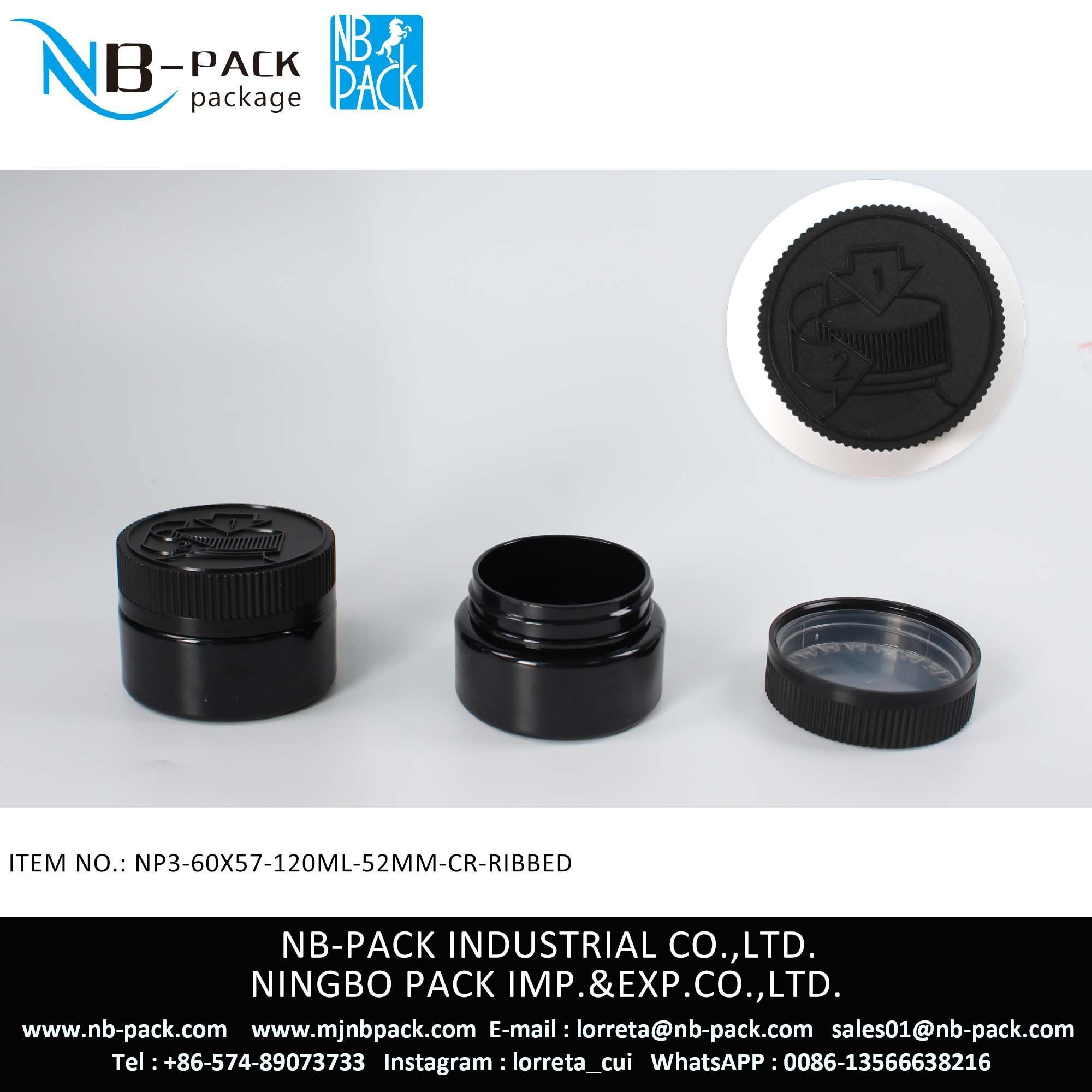 120ml Push And Turn Cap Child Resistant Plastic Jar