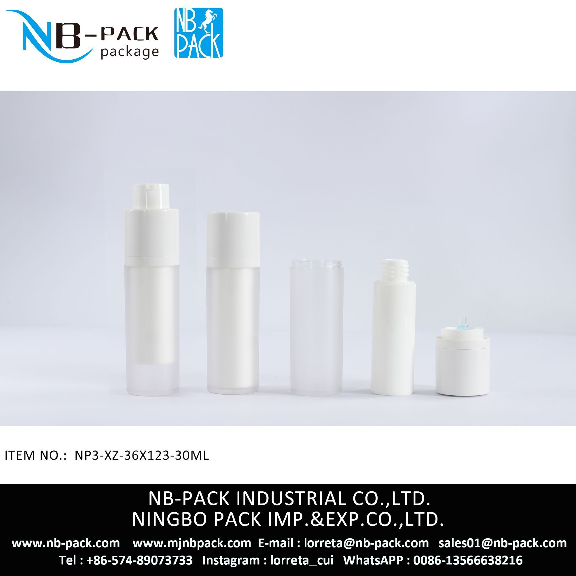 30ml Plastic Airless pump Bottle