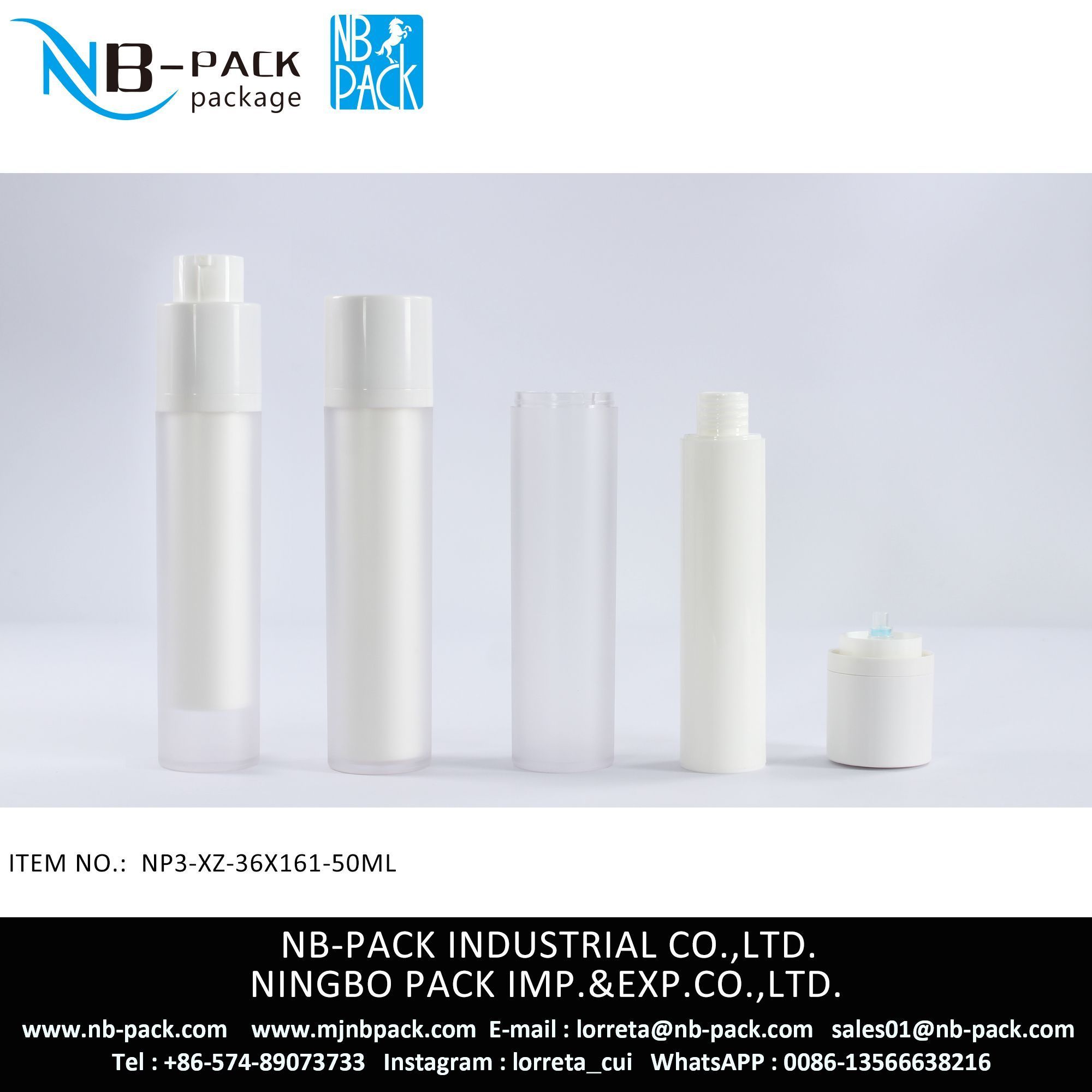 50ml Plastic Airless pump Bottle