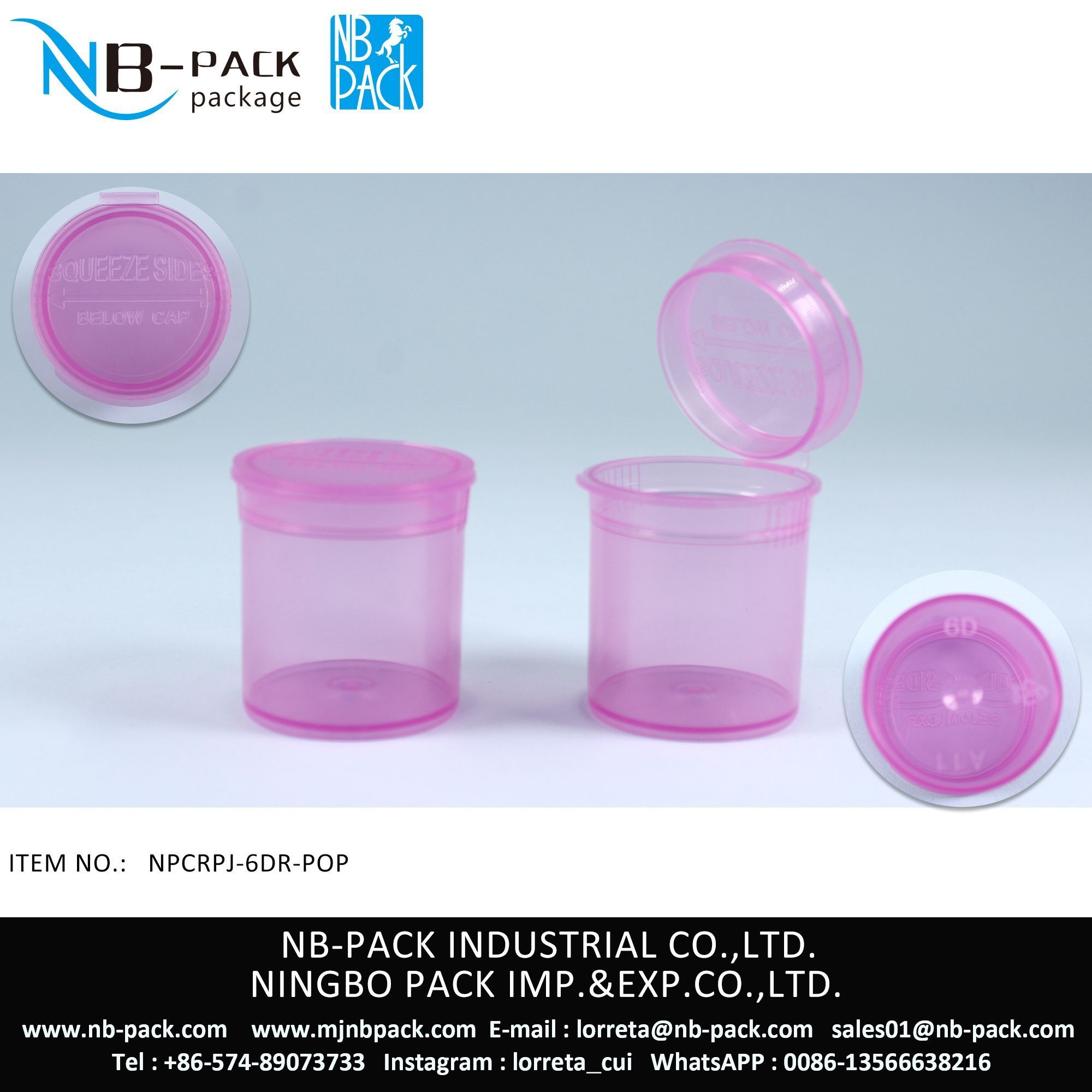 6DR POP TOP Plastic Vial