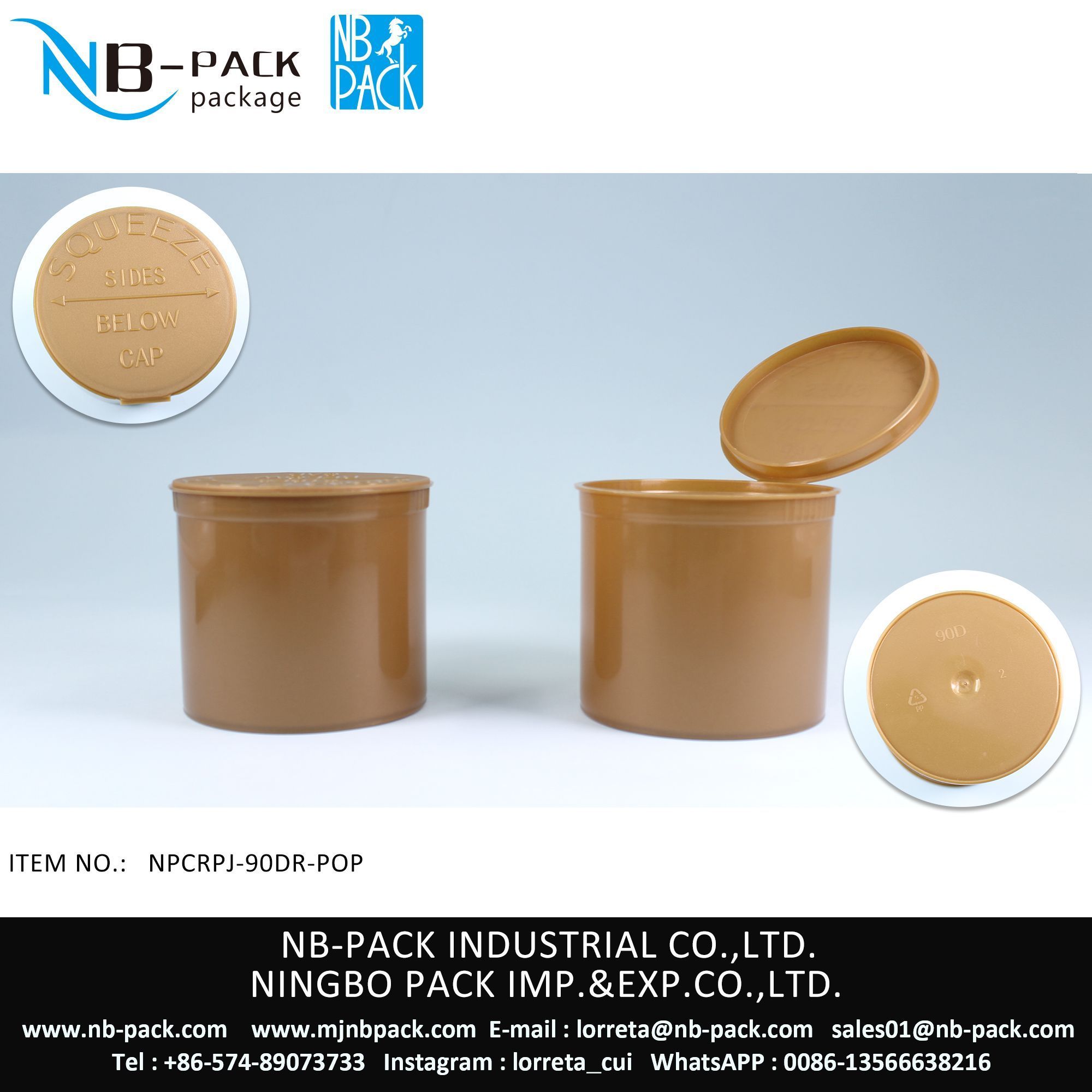 90DR POP TOP Plastic Vial