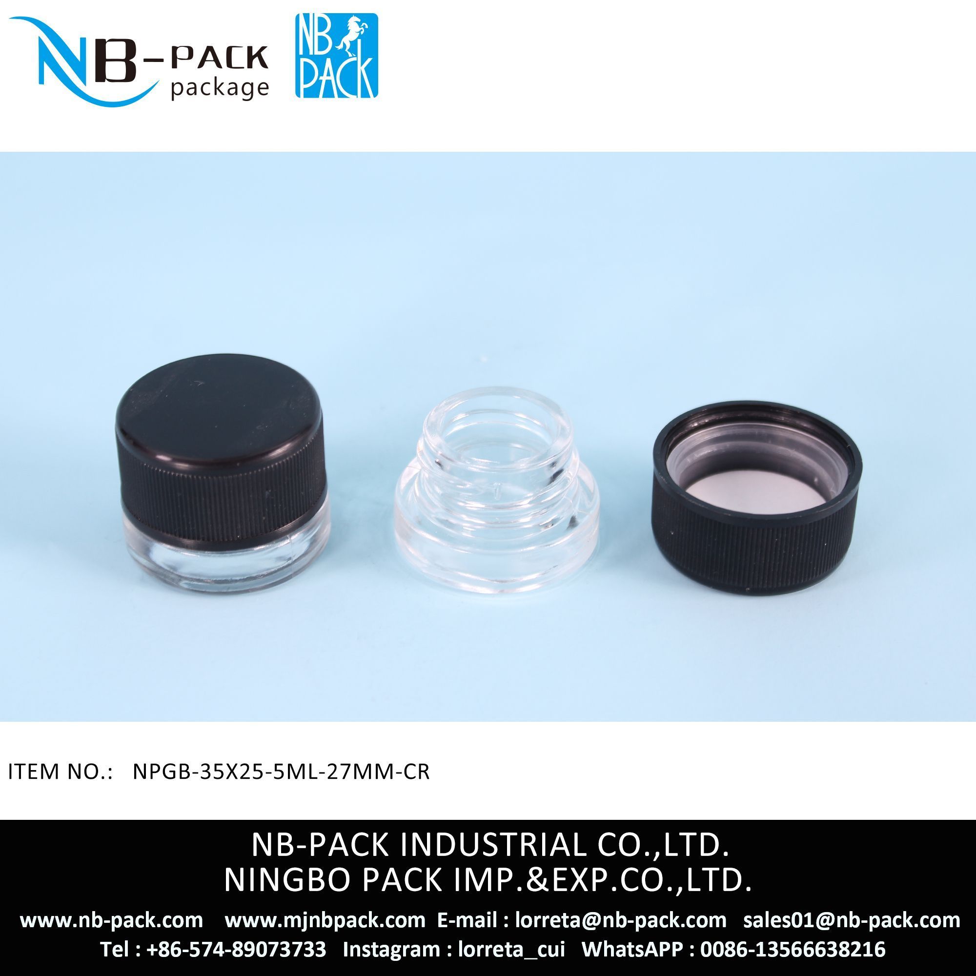 5ml Child Resistant Glass Concentrate Jar